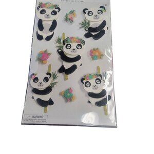 La Petites Dimensional Stickers 8 Pc Cute Panda Design